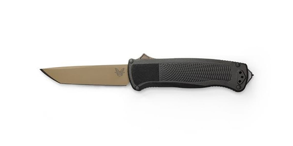 Benchmade Shootout OTF Tanto Knife, Black/Flat Earth - 5370FE