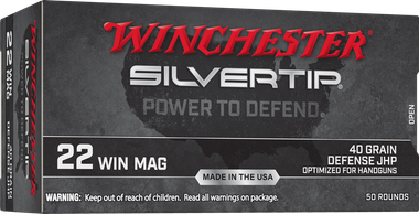 Winchester 22 Win Mag Silvertip 40 Grain Jacketed Hollow Point Ammo