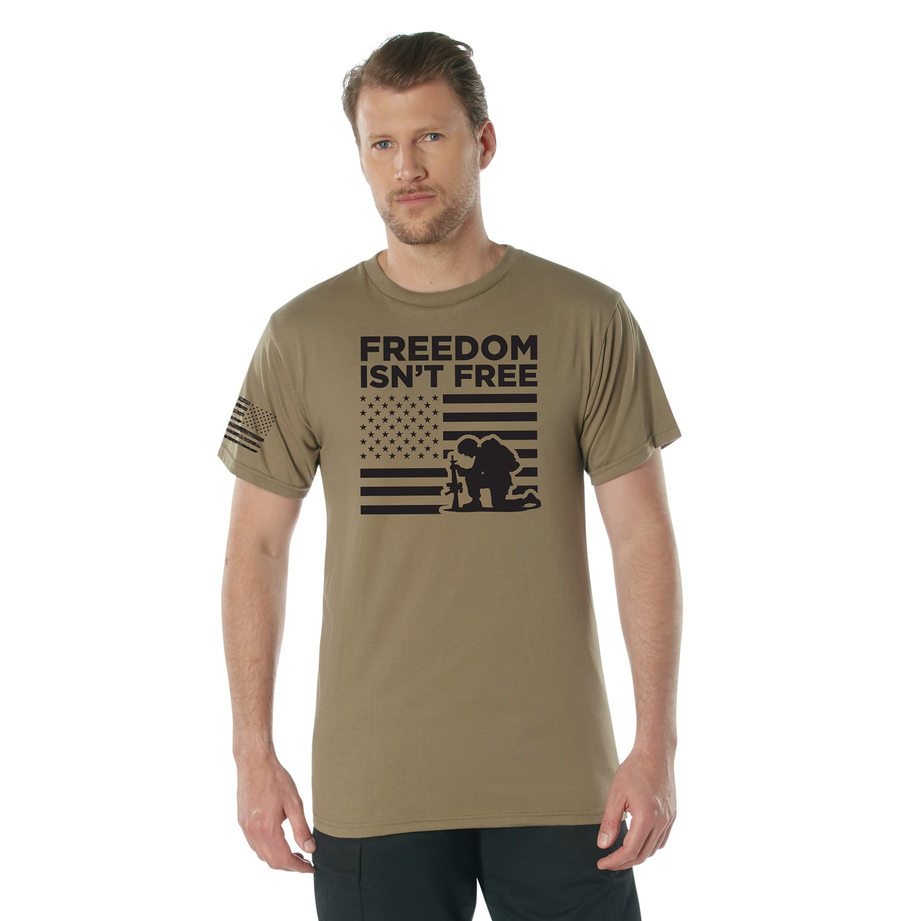 Rothco Freedom Isnt Free T-Shirt - Coyote Brown, X-Large