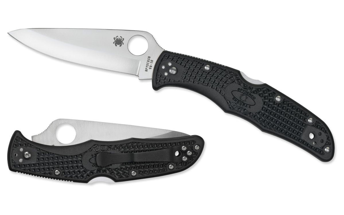 Spyderco Endura 4 Drop Point Lightweight Folding Knife, 3.75" - C10PBK