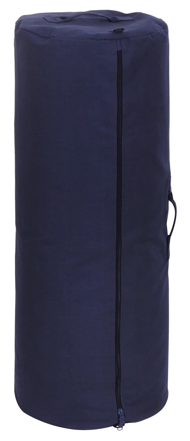Rothco Canvas Duffle Bag With Side Zipper - Navy Blue, 30 X 50