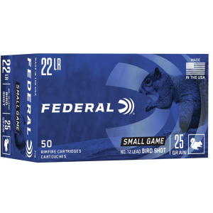 Federal Game-Shok Rimfire Ammunition .22 LR 25 gr #12 Bird Shot 50/ct