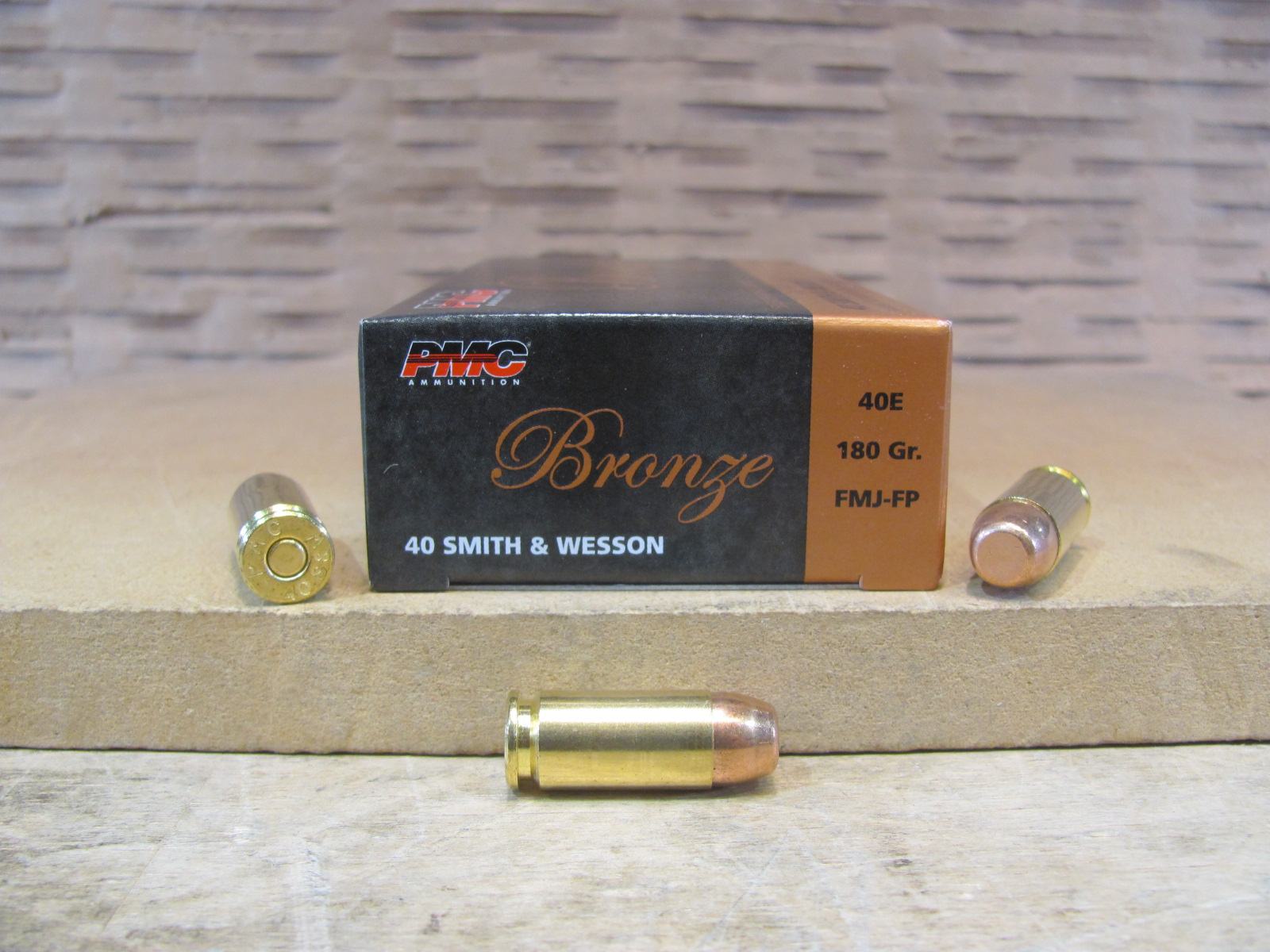 50 Round Box – 40 Cal PMC Bronze 180 Grain FMJ Target Ammo 40E