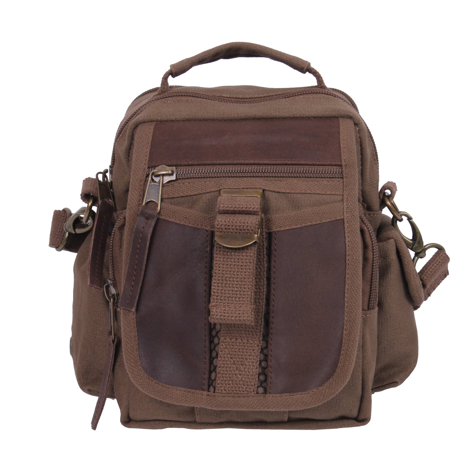 Rothco Vintage Canvas Leather Travel Shoulder Bag - Brown