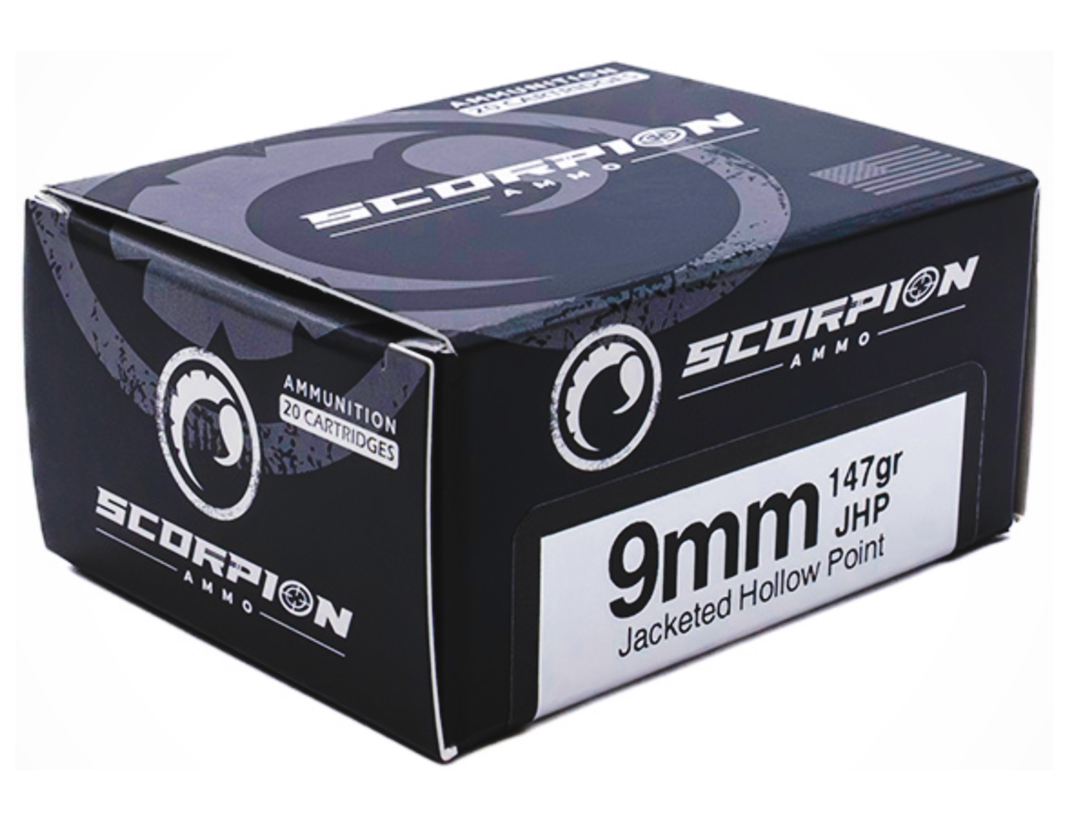 Scorpion 9mm 147gr JHP Ammo, 20rds - 9147JHPS20