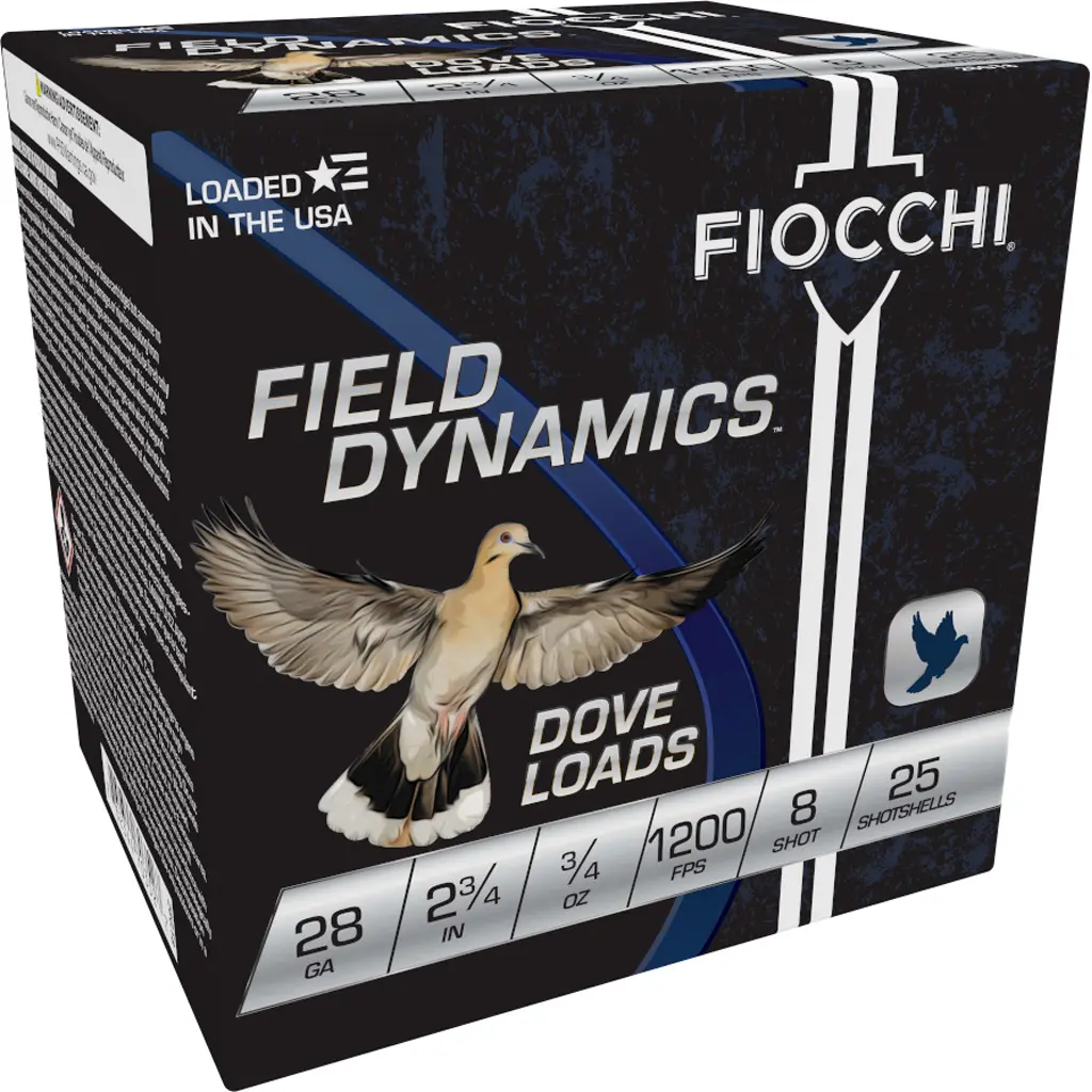 Fiocchi Dove Target Loads 28 ga. 2.75 in. 3/4 oz. 8 Shot 25 rd.