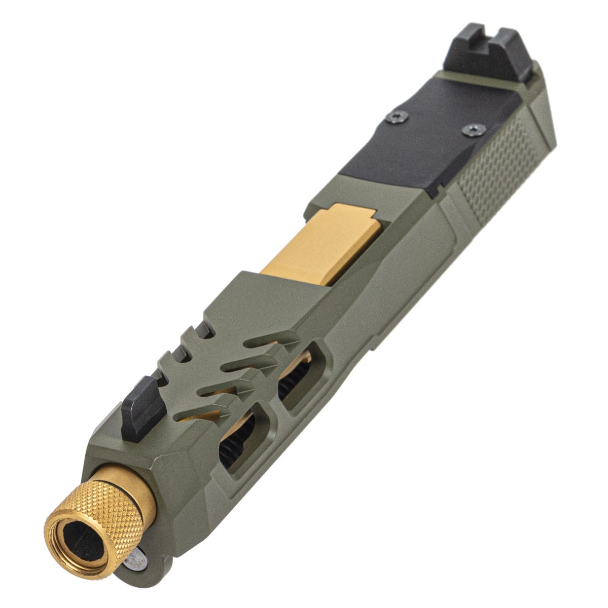 PSA Dagger Complete SW6 RMR Slide Assembly With TiN Spiral Threaded Barrel, Sniper Green