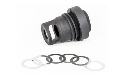 Yankee Hill Machine Co Mini QD Muzzle Brake, 9mm, 5/8"-24, Black, Includes Shim Kit