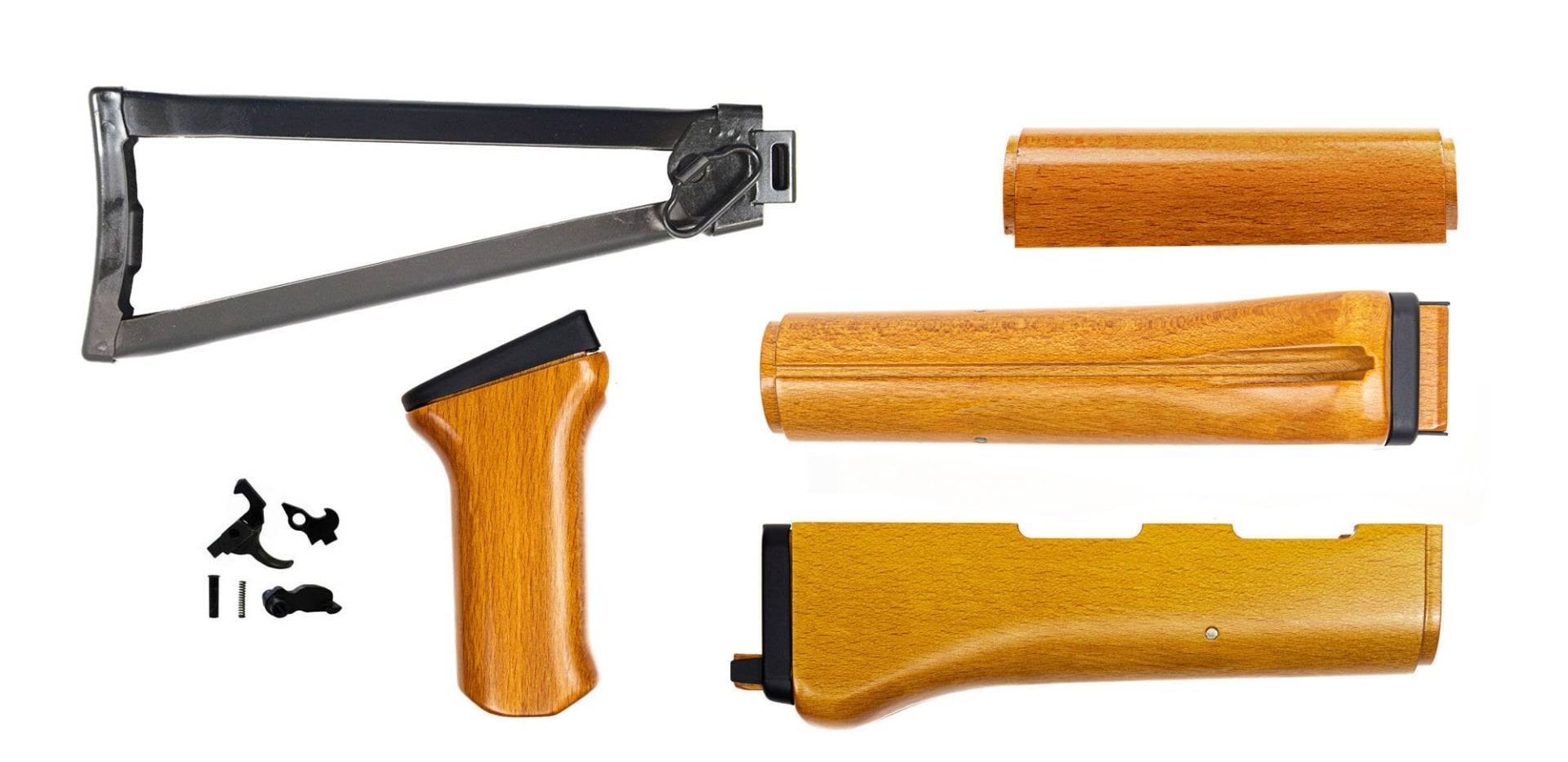 PSA AK Norinco Furniture Set with Smooth Grip, Spiker Lower Handguard, Folding Stock, and PSAK-47 Premium Single Hook Semi-Auto Fire Control Group
