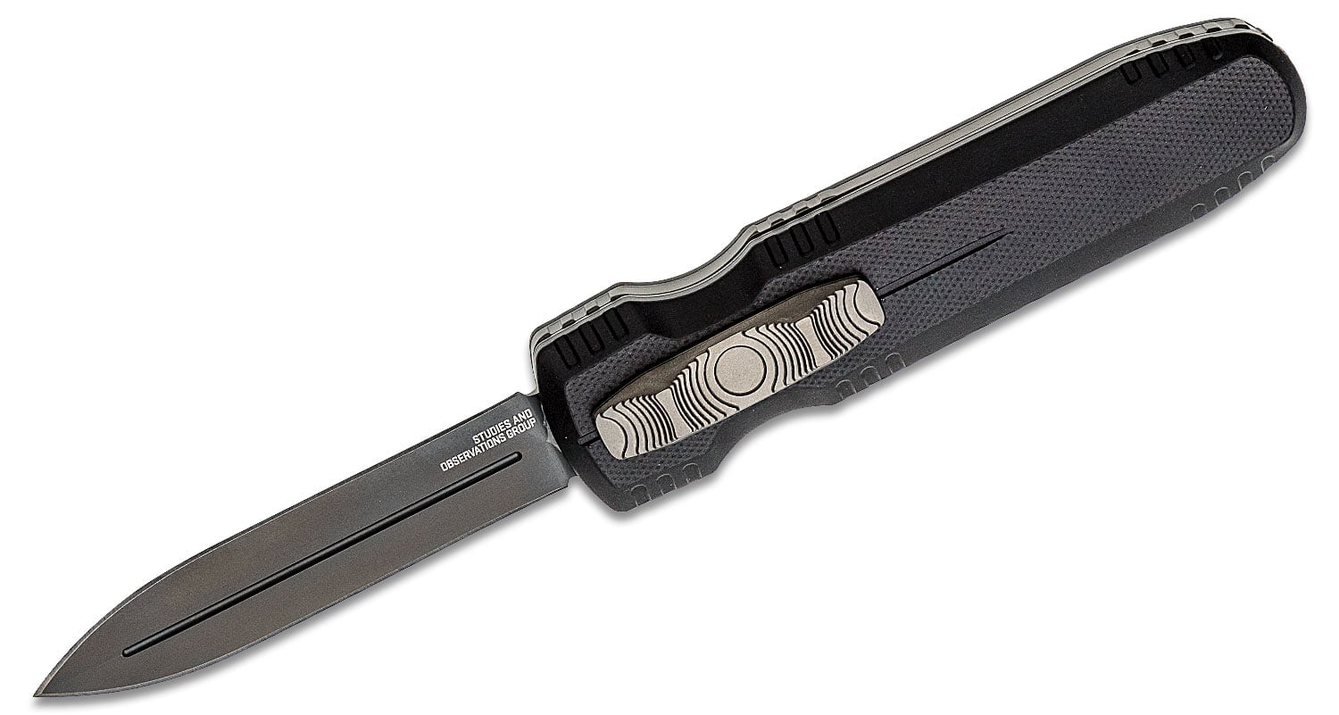 SOG Knives Pentagon OTF Knife Spear Point, Blackout - SOG15-61-01-57