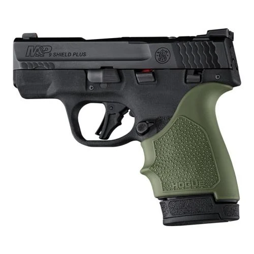 Hogue HandAll Beaver Tail Handgun Grip Sleeve S M 9 Shield Plus OD Green