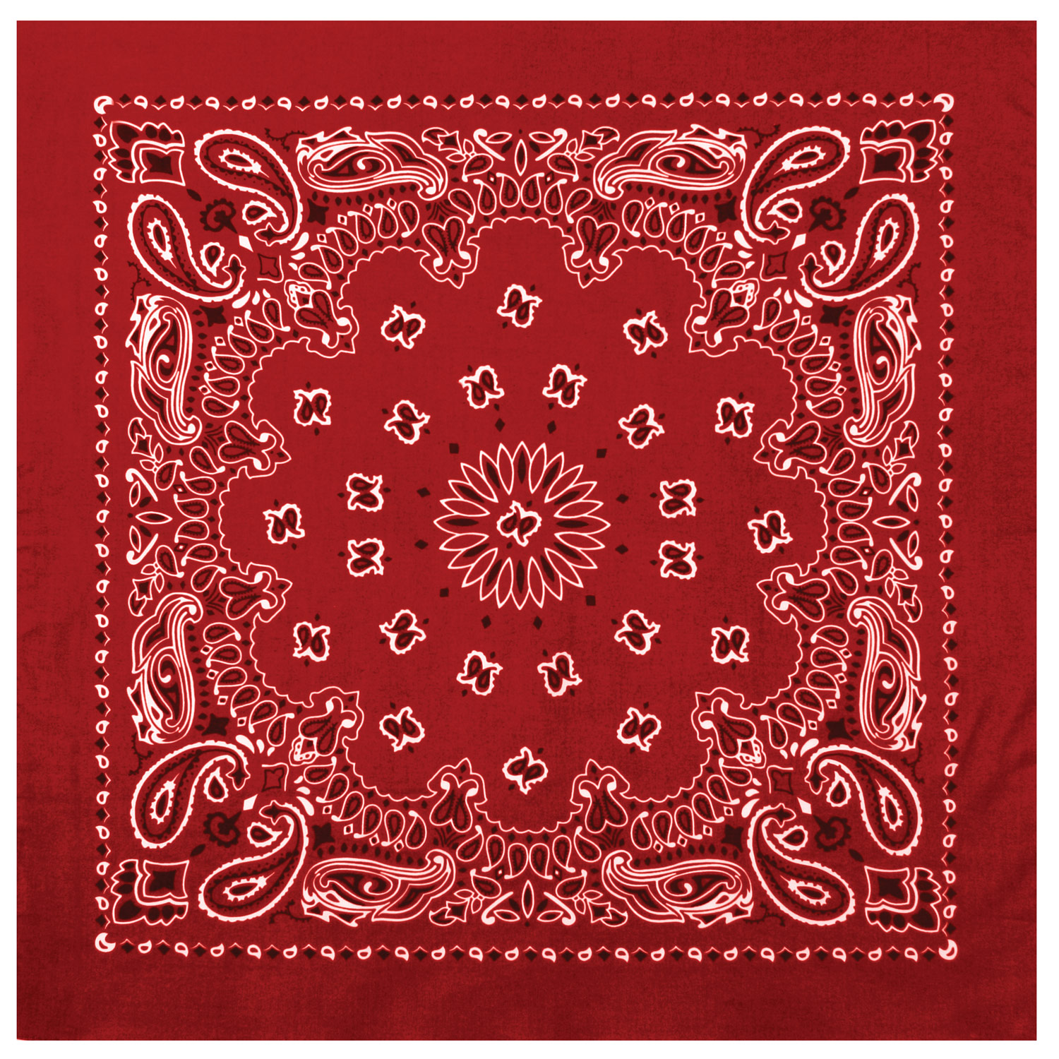 Rothco Trainmen Paisley Bandana - 22 X 22, Red - White