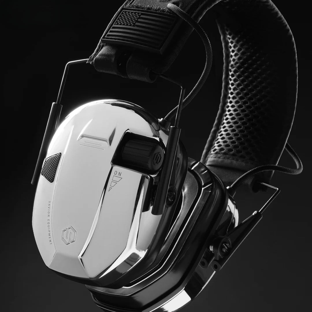 Savior Equipment Apollo Electronic Ear Protection, Chrome