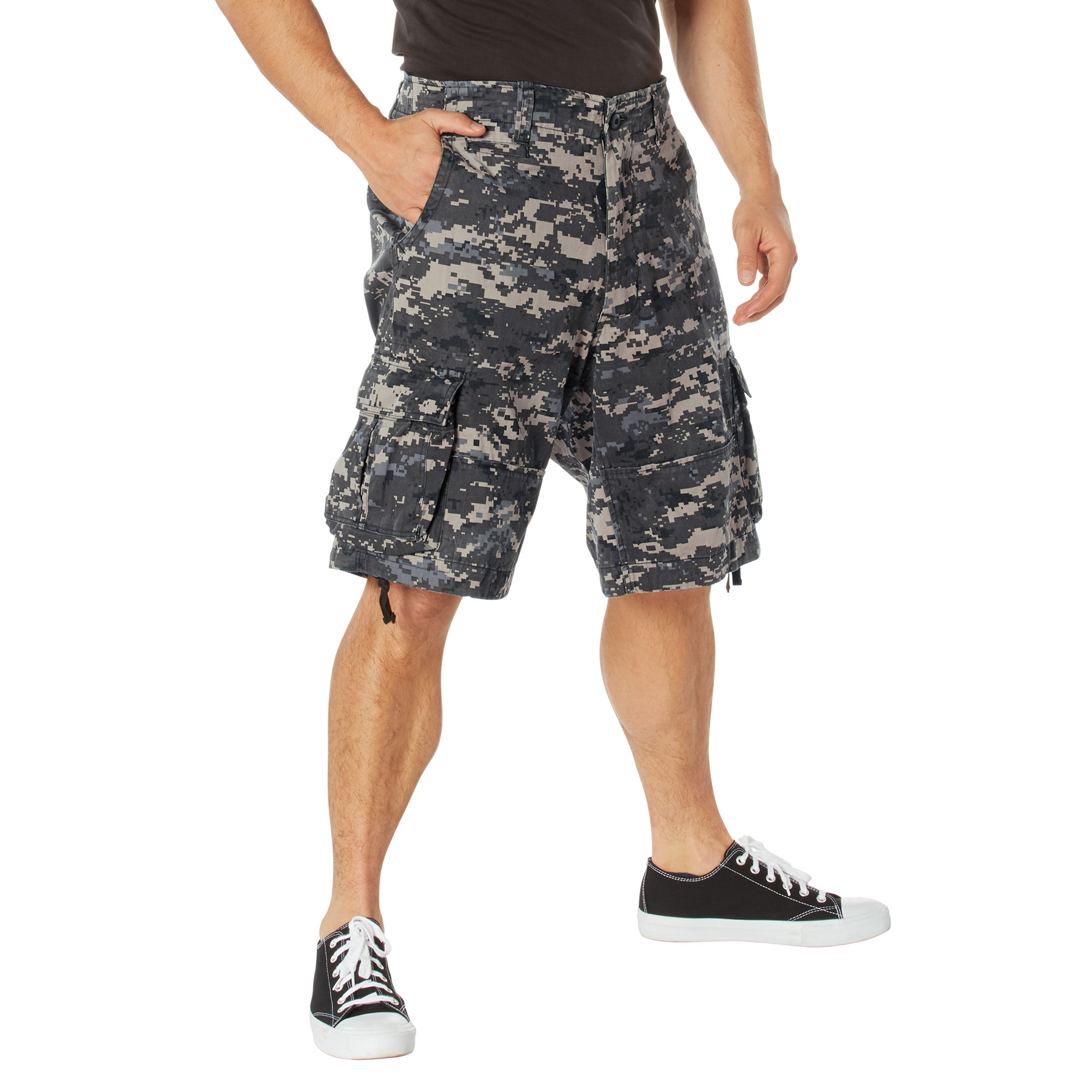 Rothco Vintage Utility Cargo Shorts - Subdued Urban Digital Camo, Small
