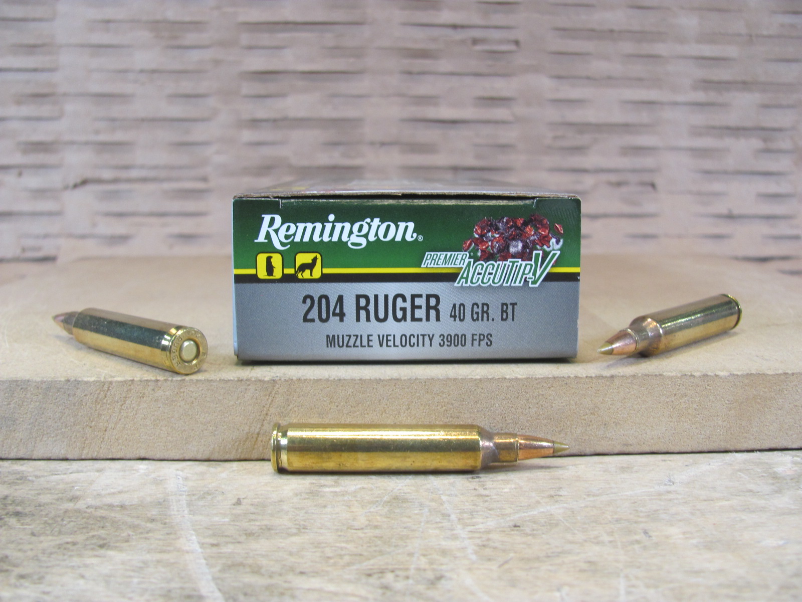 20 Round Box – 204 Ruger 40 Grain Accutip-V Boat Tail Remington Premier Accutip Ammo – PRA204B