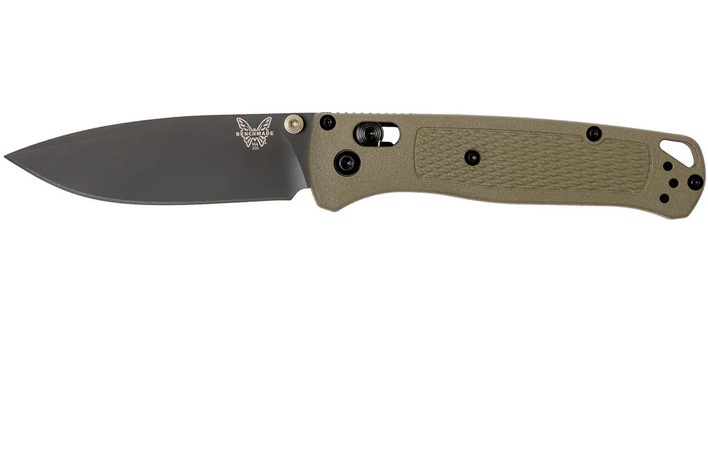 Benchmade Bugout Drop Point Folding Knife, Ranger Green/Gray - 535GRY-1
