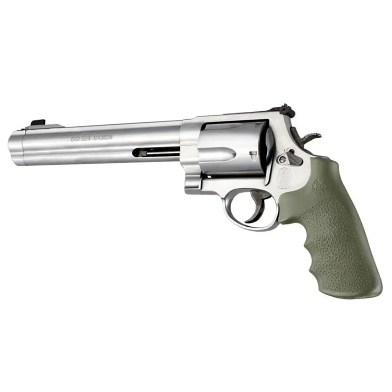 Hogue OverMolded Rubber Tamer Conversion Monogrip S K/L/N/X/Z-Frame Revolvers Round Butt OD Green