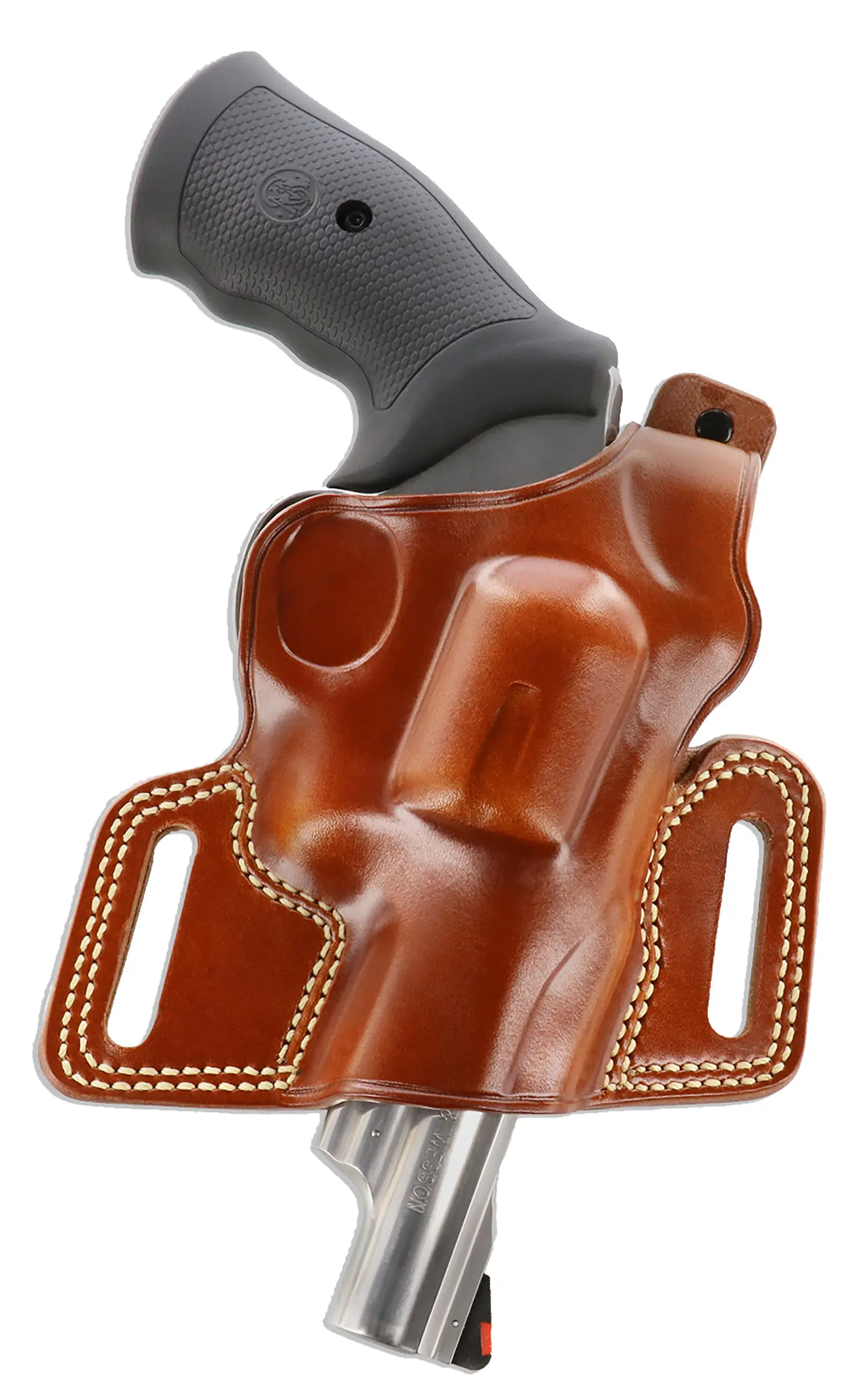 Galco SIL104 Silhouette OWB Tan Leather Belt Slide Fits Ruger GP100 Fits S L Frame Fits 3-4.25" Barrel Right Hand