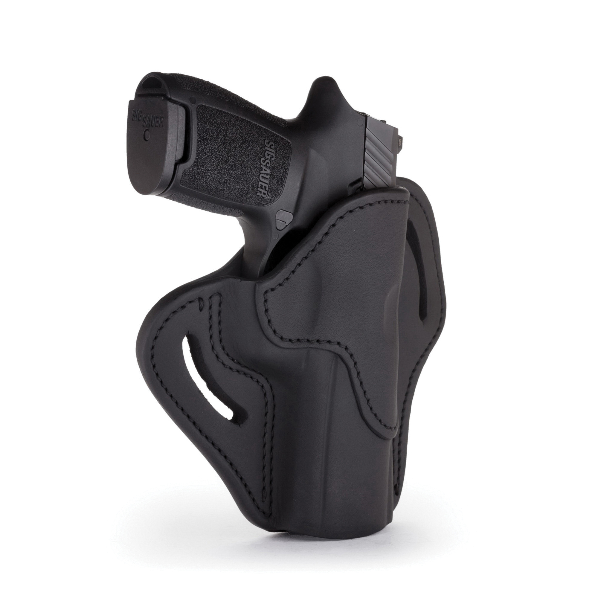 1791 Gunleather BH2.4 Right Hand Sig P320 OWB Open-Top Multi-Fit Holster, Stealth Black - BH2.4-SBL-R