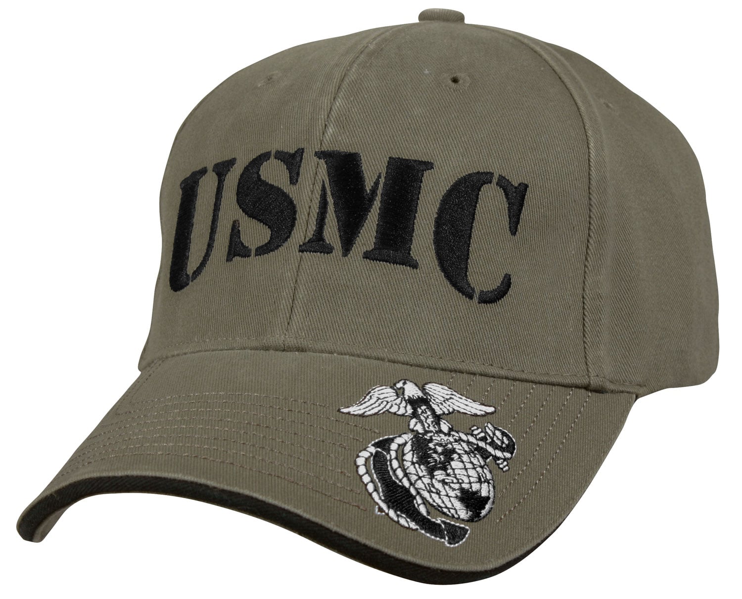 Rothco Deluxe Vintage Usmc Embroidered Low Pro Cap - Olive Drab