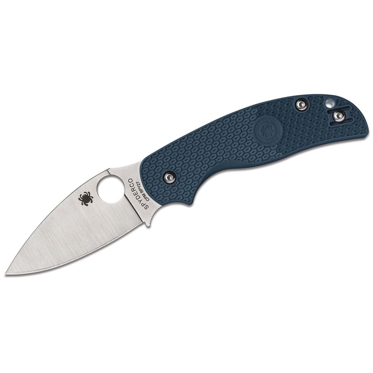 Spyderco Sage 5 Lightweight Folding Drop Point Knife, Cobalt Blue - C123PCBL
