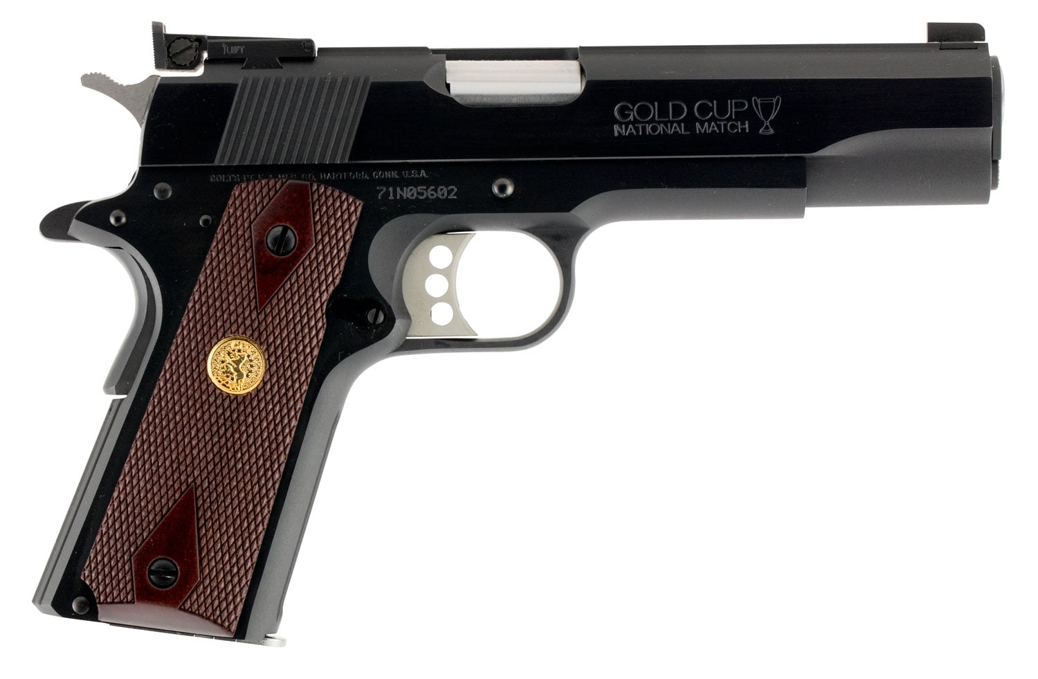 COLT GOLD CUP NATIONAL MATCH – 9MM 5″ 8RD SERIES 70 BLUED - No Credit Card Fees - Free Shipping