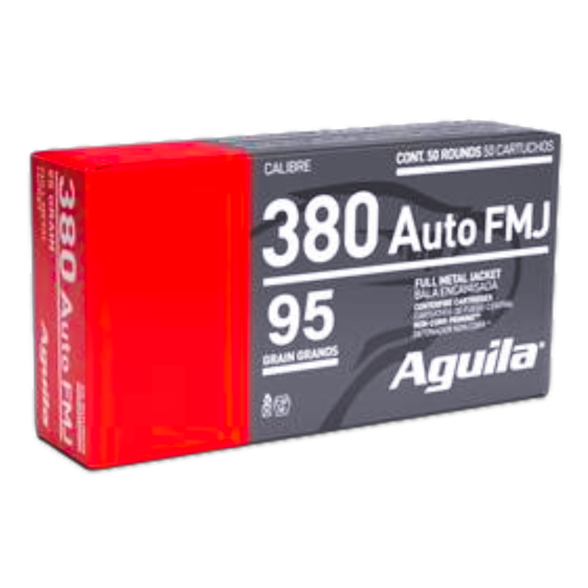 Aguila Handgun .380 Auto 95 Grain FMJ Ammo, 50Rds