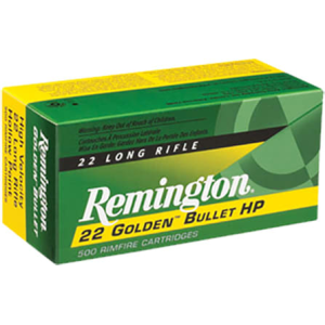 Remington Ammunition 21008 Golden Bullet 22 LR 36 gr Plated Hollow Point - 50rd Box