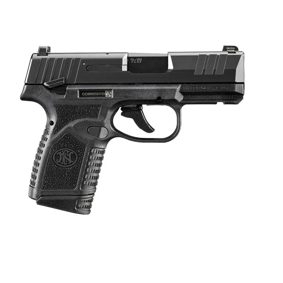 FN Reflex MS Handgun 9mm Luger 11(1)15(1)rd Magazines 3.3" Barrel Manual Safety Black
