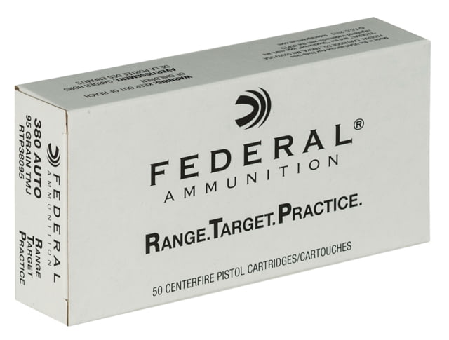 Federal  Range And Target 380 ACP 95 Gr Full Metal Jacket FMJ 50 Bx/