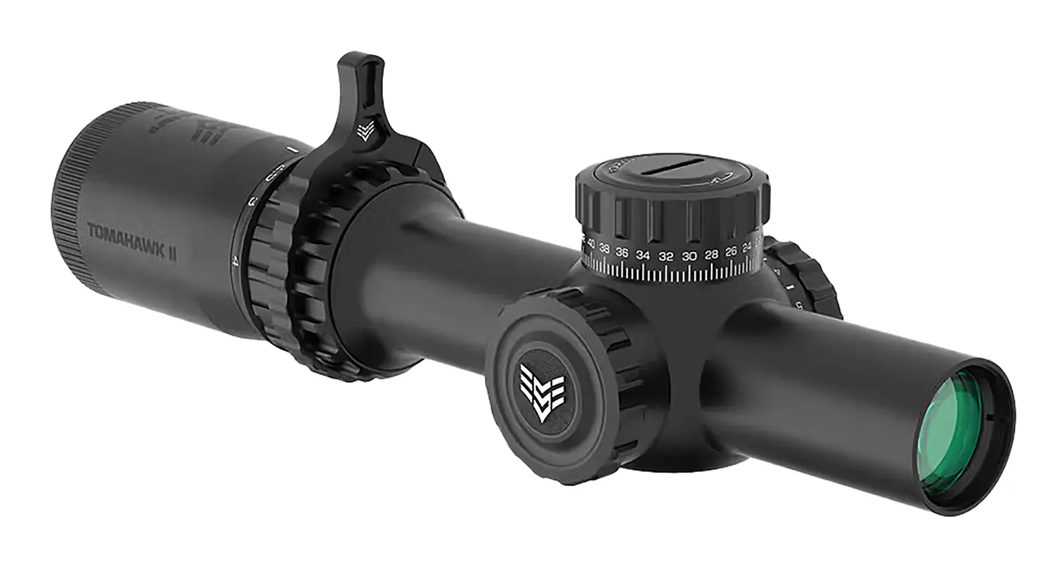 Swampfox Optics THK14241RB Tomahawk II Black 1-4x24mm 30mm Tube BDC Red Reticle