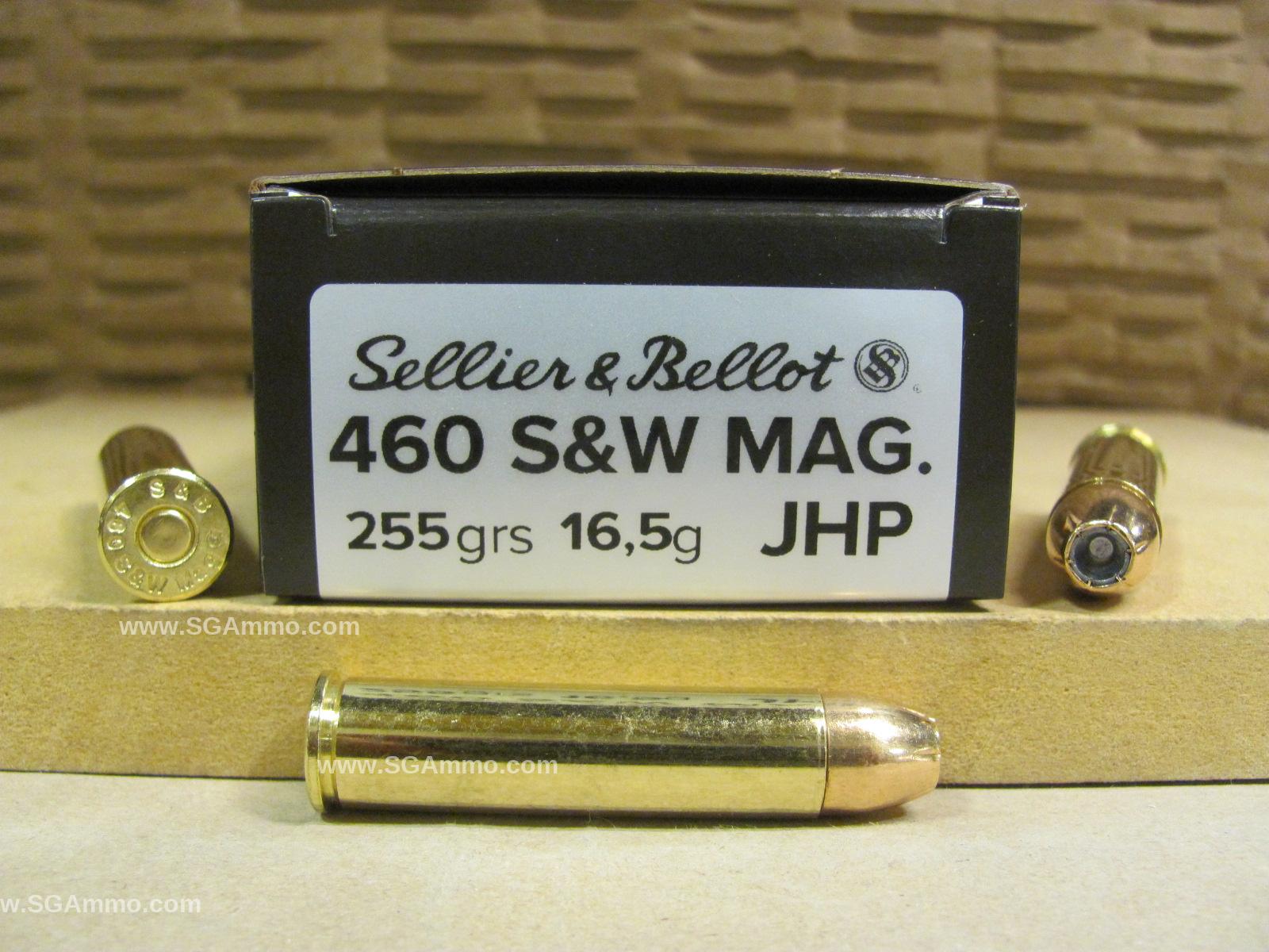 240 Round Case – 460 SW Magnum 255 Grain JHP Ammo by Sellier Bellot – SB460BJHP
