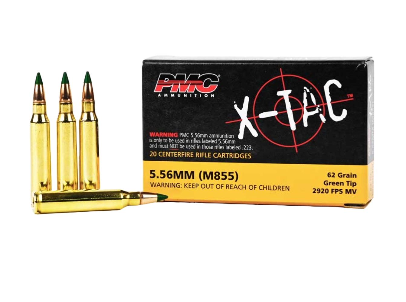PMC X-Tac 5.56 Ammo 62 Gr LAP 20rds - 556k
