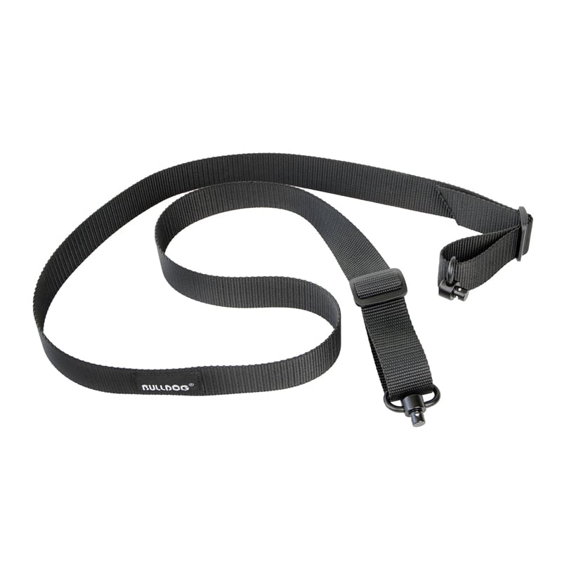 Bulldog Two-Point Gun Sling w/Deluxe QD Push Button Swivels, Black