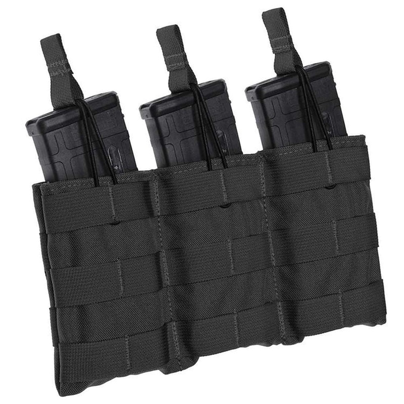 TAC SHIELD 1000D Nylon Triple Speed Load Rifle Magazine Pouch, Black - T3508BK