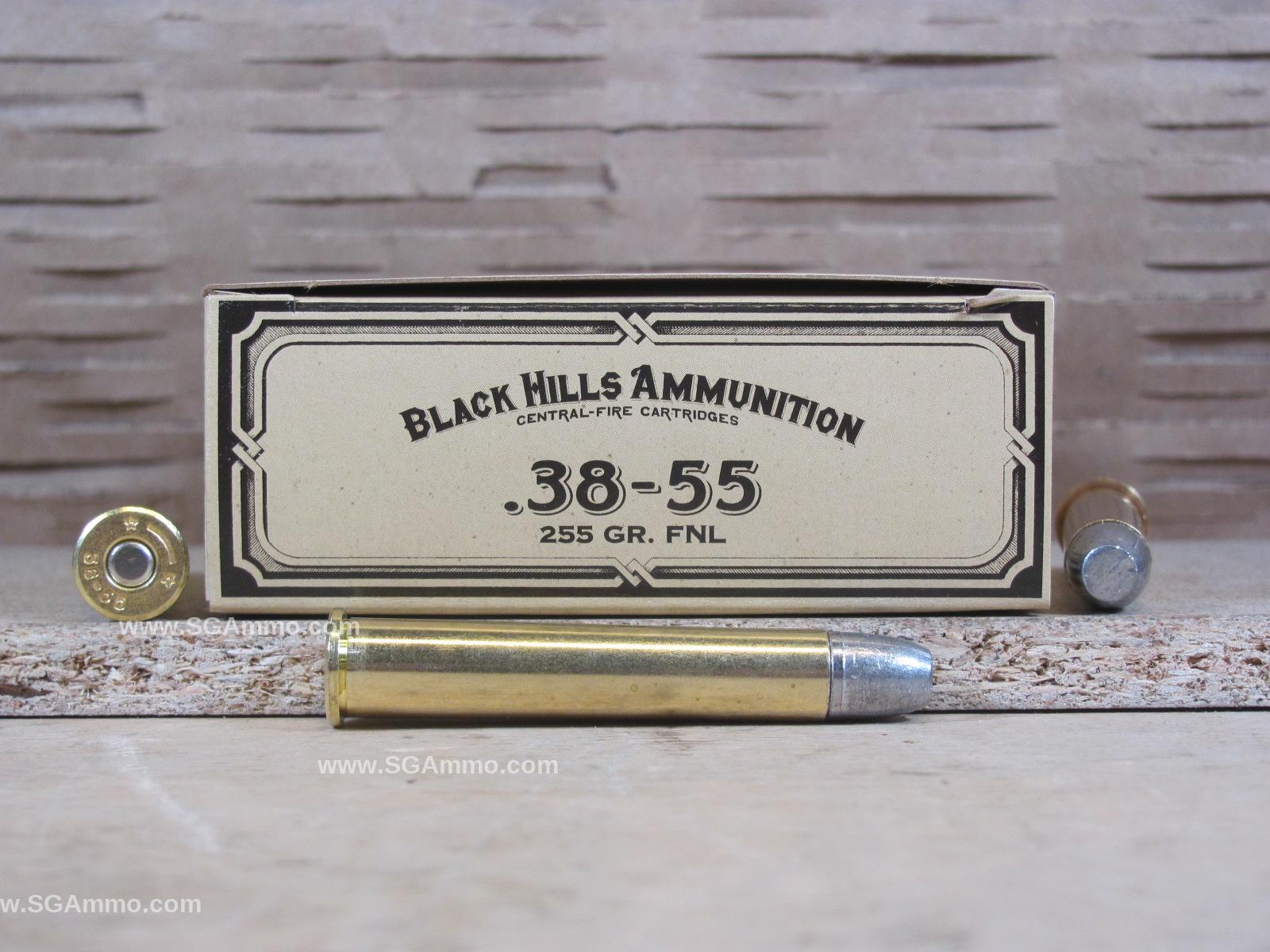 20 Round Box – .38-55 Black Hills 255 Grain FNL Cowboy Action Ammo – 2CCB3855N1