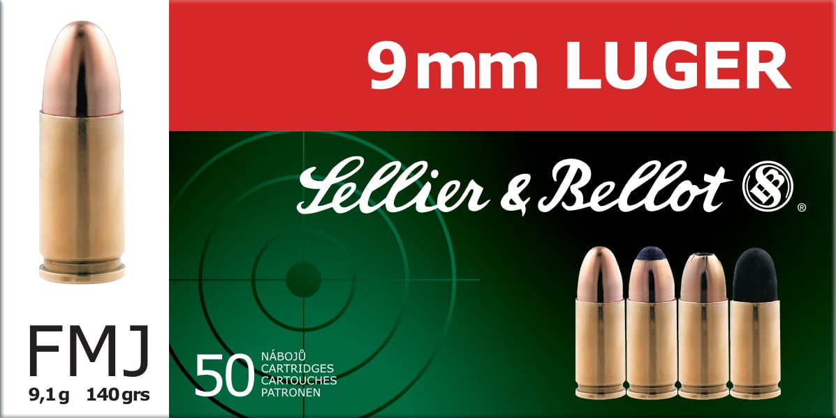 Sellier & Bellot Pistol Ammo 9mm Luger Subsonic 140gr. FMJ 50 rd. - No Credit Card Fees - Low, flat rate shipping