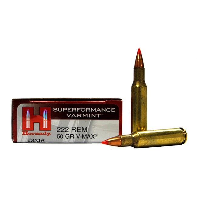 Hornady .222 Rem 50gr V-MAX Superformance Varmint Centerfire Ammunition 20rds - 8316