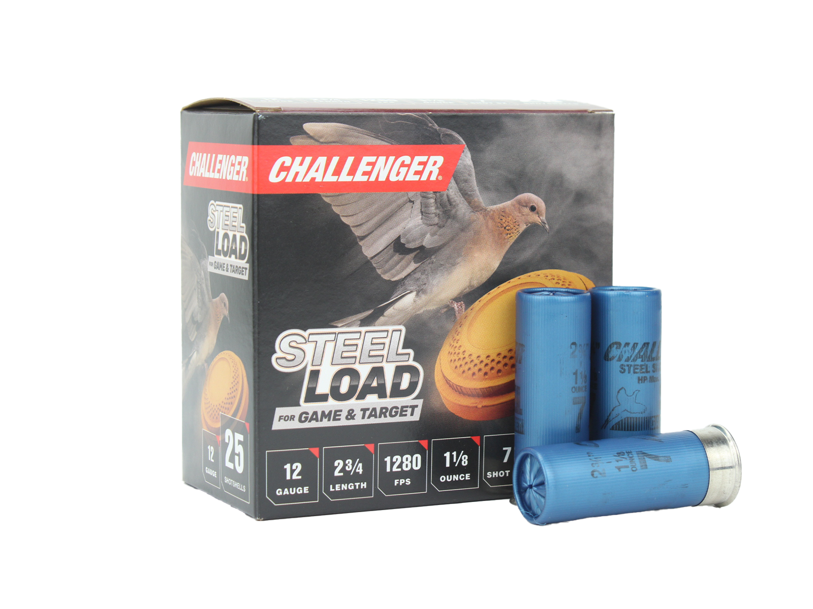 Challenger Steel Game & Target 12 Gauge #7 Steel Shot (Box)