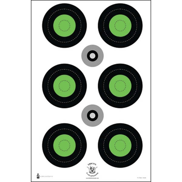 Action Target Trident Concepts Bullseye Target, Black/Fluorescent Green