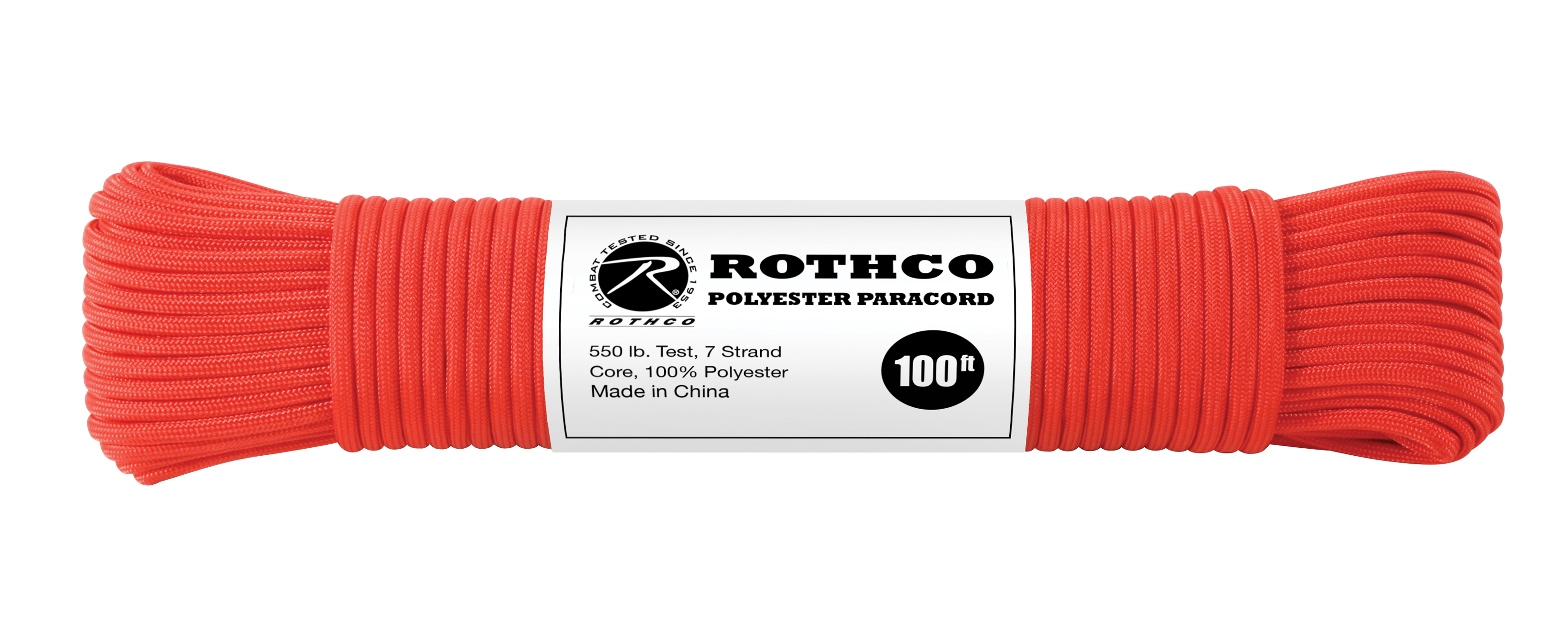 Rothco 550Lb Type III Polyester Paracord - Red, 100