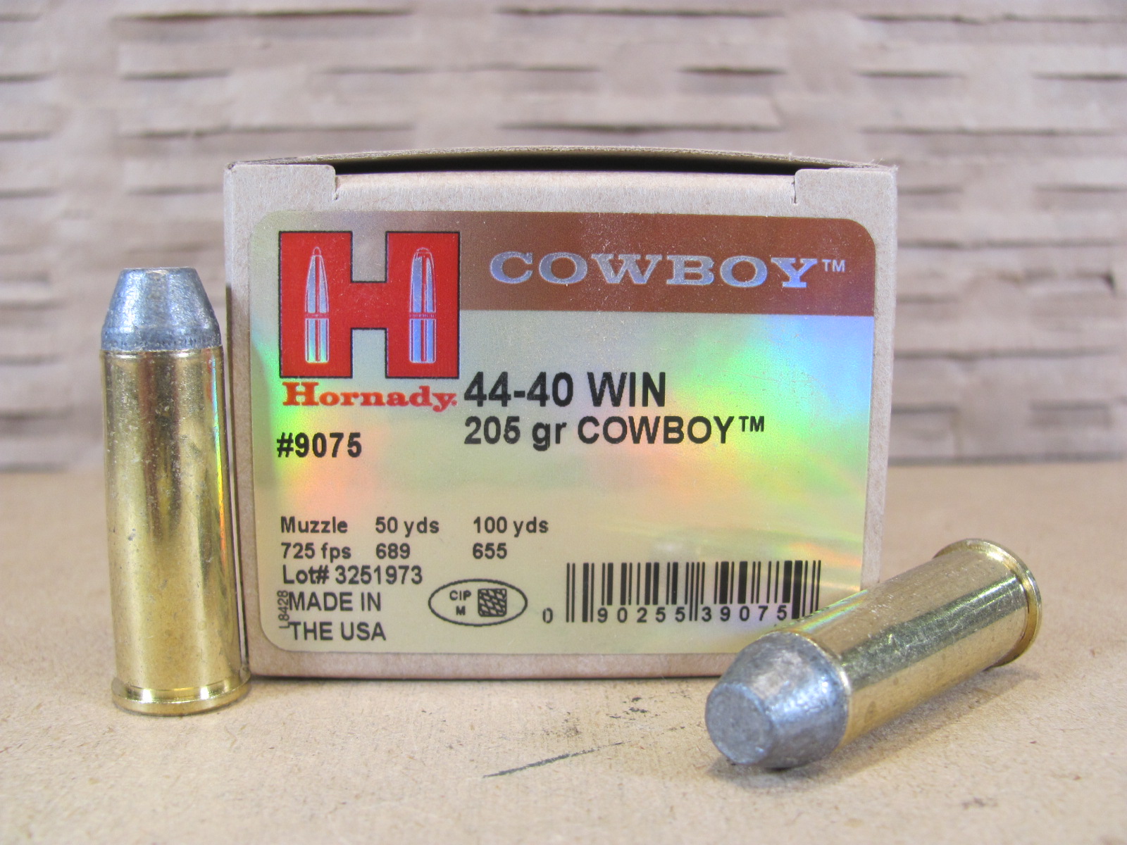20 Round Box – 44-40 Win 205 Grain Lead Bullet Hornady Cowboy Action Load Ammo – 9075