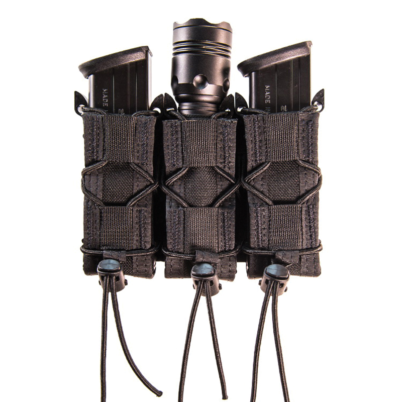 High Speed Gear 11PT03/Taco Molle Triple Pistol Magazine Pouch, Black - 11PT03BK