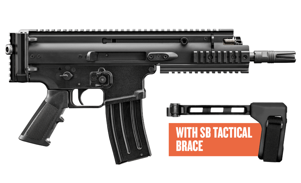 FN Scar 15P 7.5" 5.56MM Pistol, Black w/ Brace