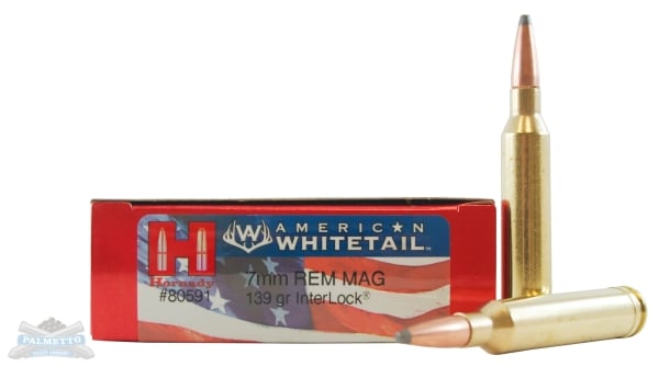 Hornady 7mm Rem Magnum 139gr Interlock American Whitetail Ammunition 20rds - 80591