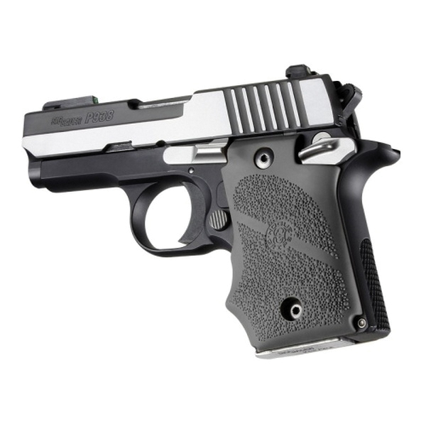 Hogue Grip w/Finger Groove Fits Sig Sauer P938, Slate Gray