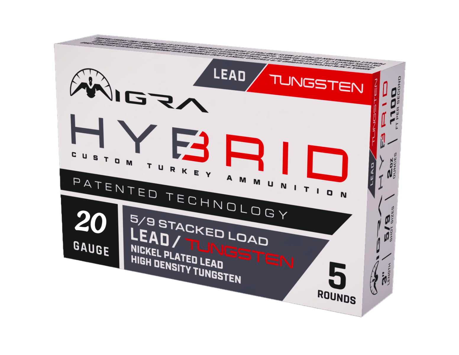 Migra Hybrid Turkey HD Tungsten/Nickel Plated Lead Stack Shotshells 20ga 3″ 1-1/2oz 1100 fps #5 & #9 5/ct - Flat Rate Shipping Under 30lbs! - No Credit Card Fees
