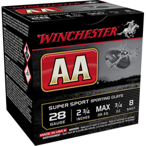 Winchester Ammo AASC288 AA Sporting Clay 28 Gauge 2.75\" 3/4 oz 8 Shot - 25sh Box