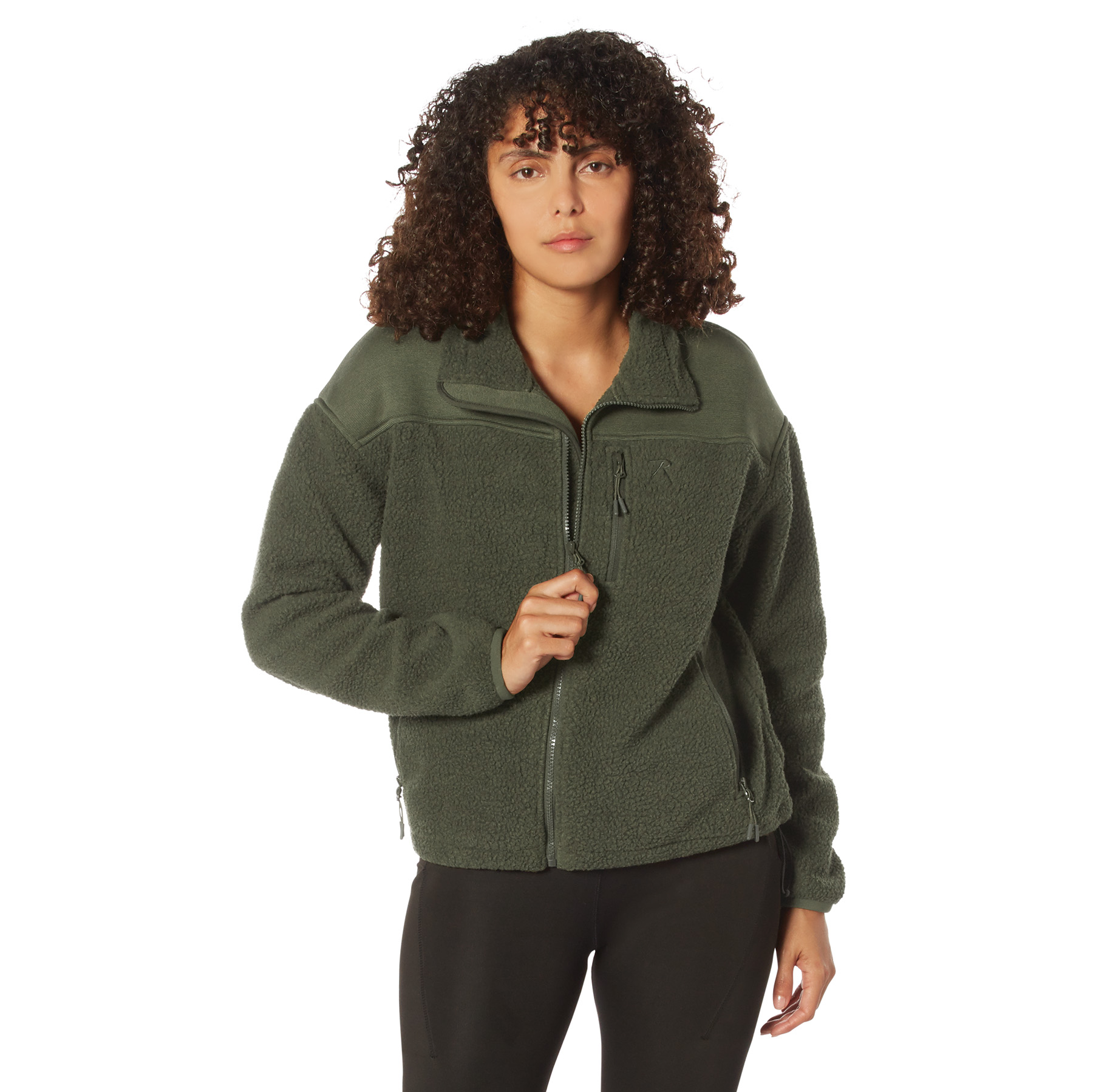 Rothco Womens Trailsman Sherpa Fleece Jacket - Olive Drab, Small