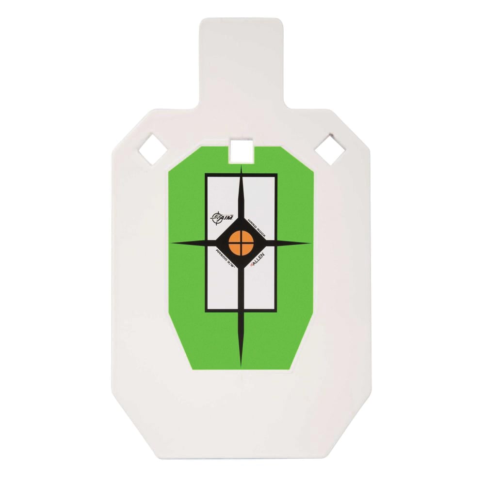 EZ Aim Hardrock AR500 IPSC Silhouette Shooting Target, White/Green/Black
